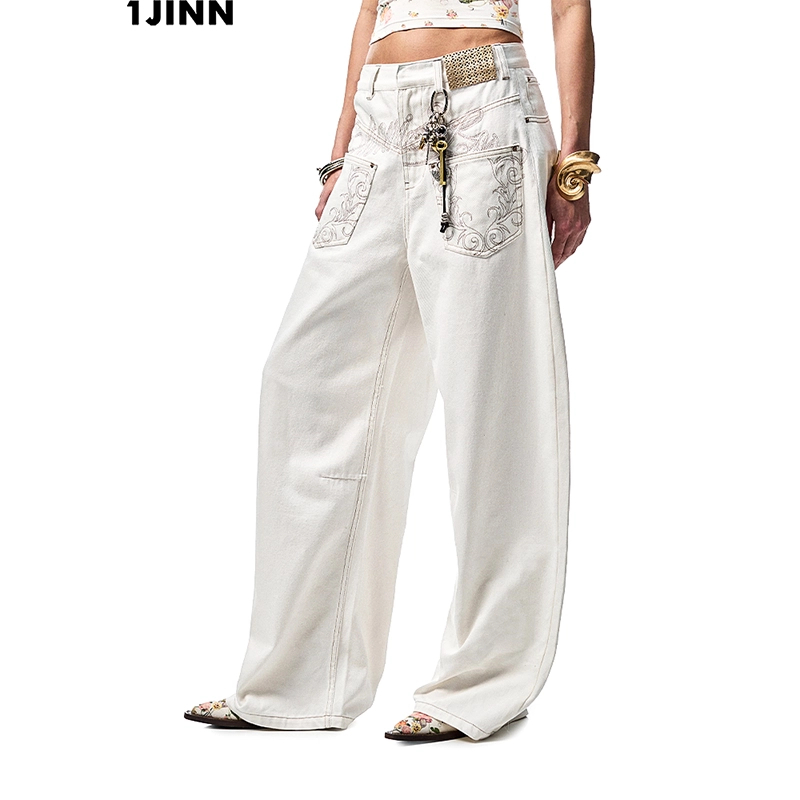 【25夏季新款Vol.2】1JINN STUDIO 做旧水洗错位解构低腰弯刀牛仔裤