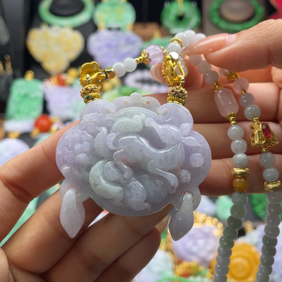 翡翠未镶嵌颈饰代编织