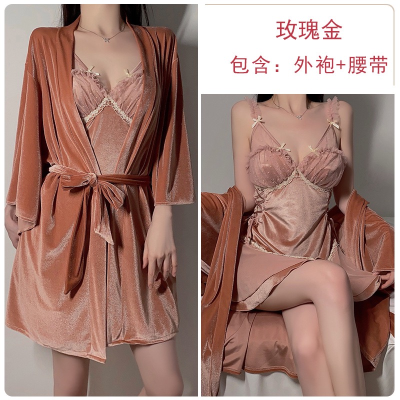 【寻茉邮局】2025新款法式蝴蝶性感睡衣连衣裙A3