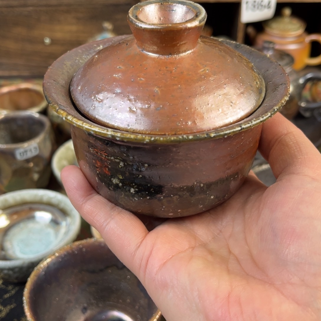 杯柴烧茶器主人盖碗