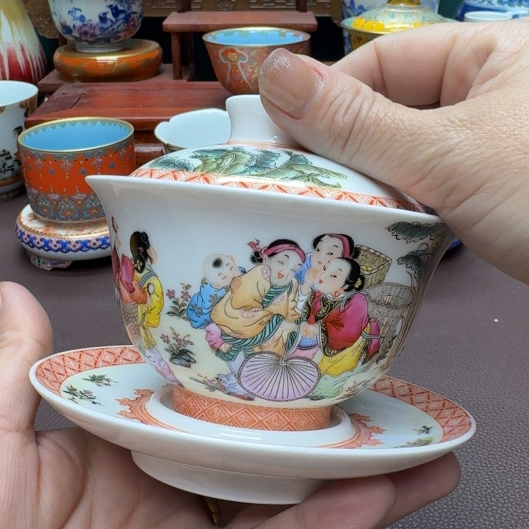 瓷片景德镇仿古手工制作精品展示