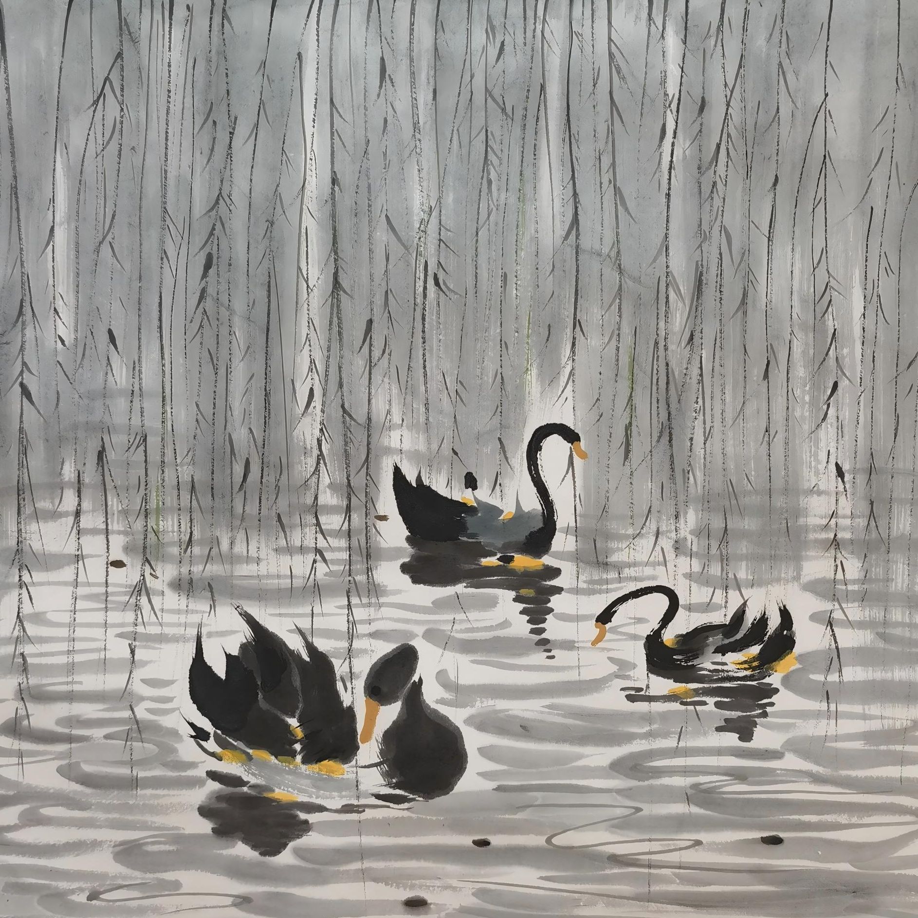 【辽拍】V250709-2-815《鹅》（4.3平尺)  纸本镜片 DD22