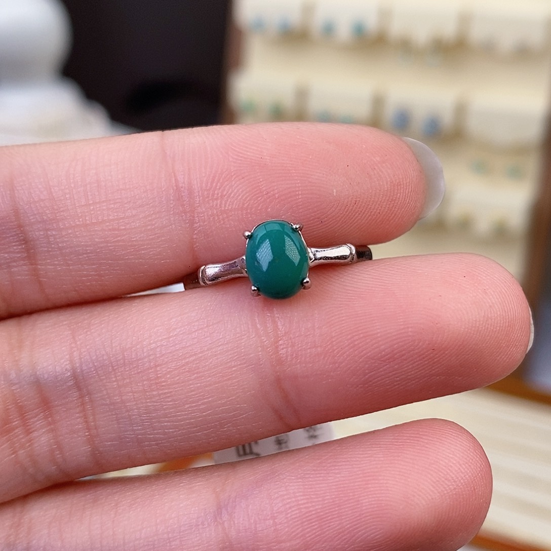 绿松石戒指银S925镶嵌