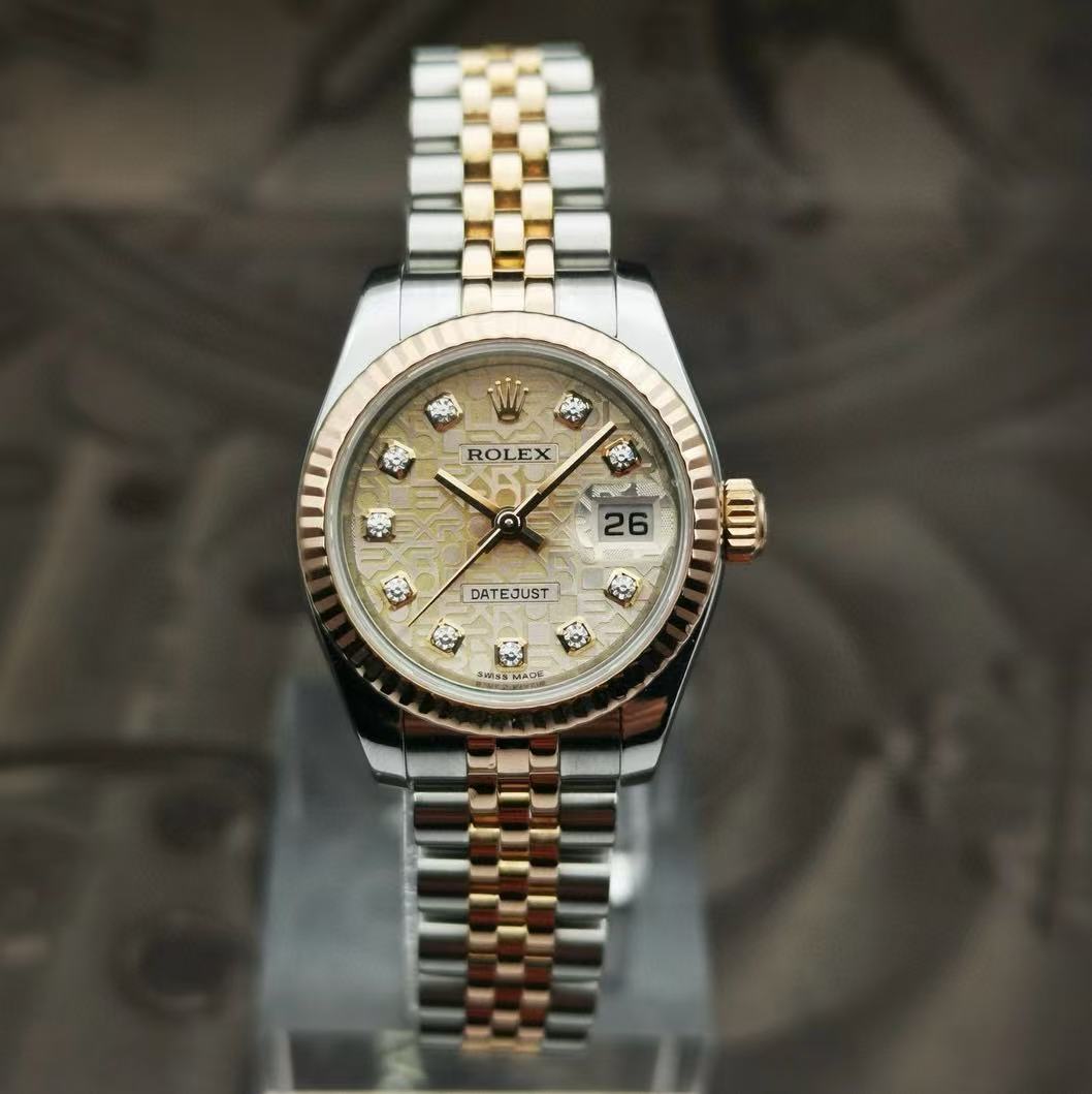95新 Rolex/劳力士 女装日志/179171/粉钻电脑盘/26mm/全套