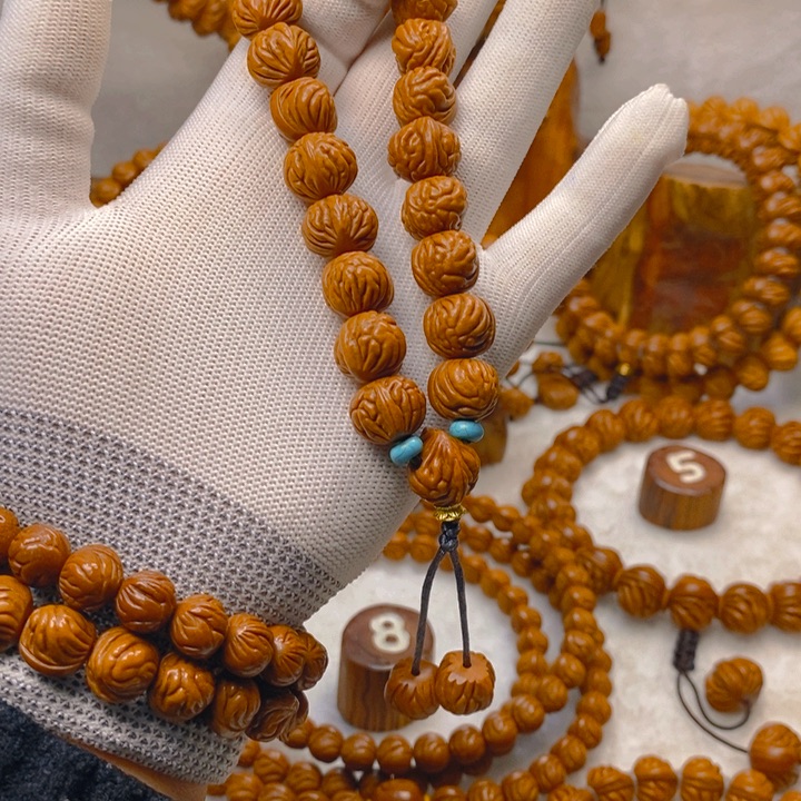 桃核吊坠红皮野生籽手捻