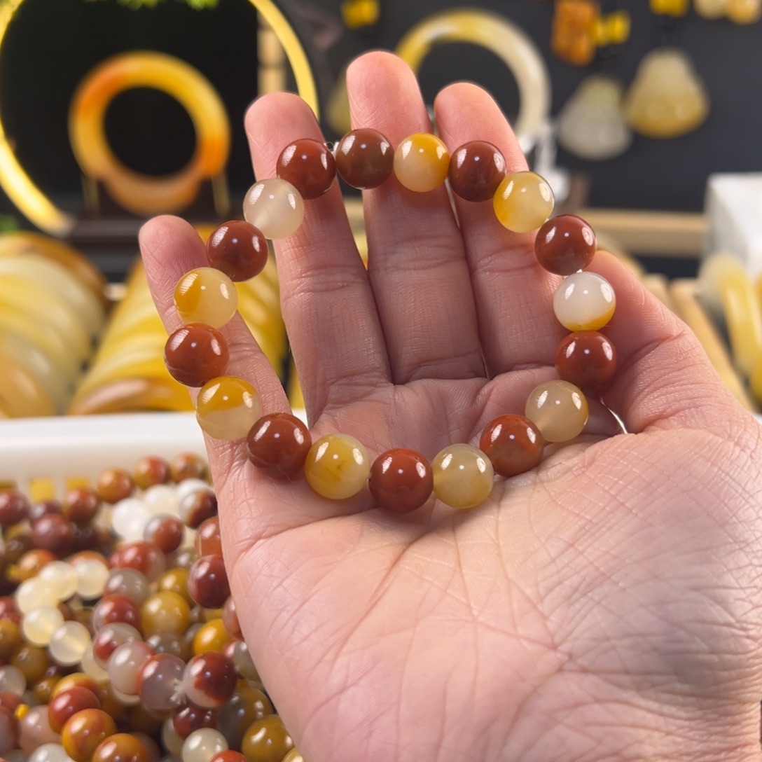 紫***雾非金属白红手串10