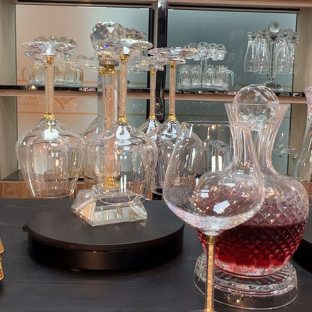 手柄款水晶玻璃红白两套无赠品