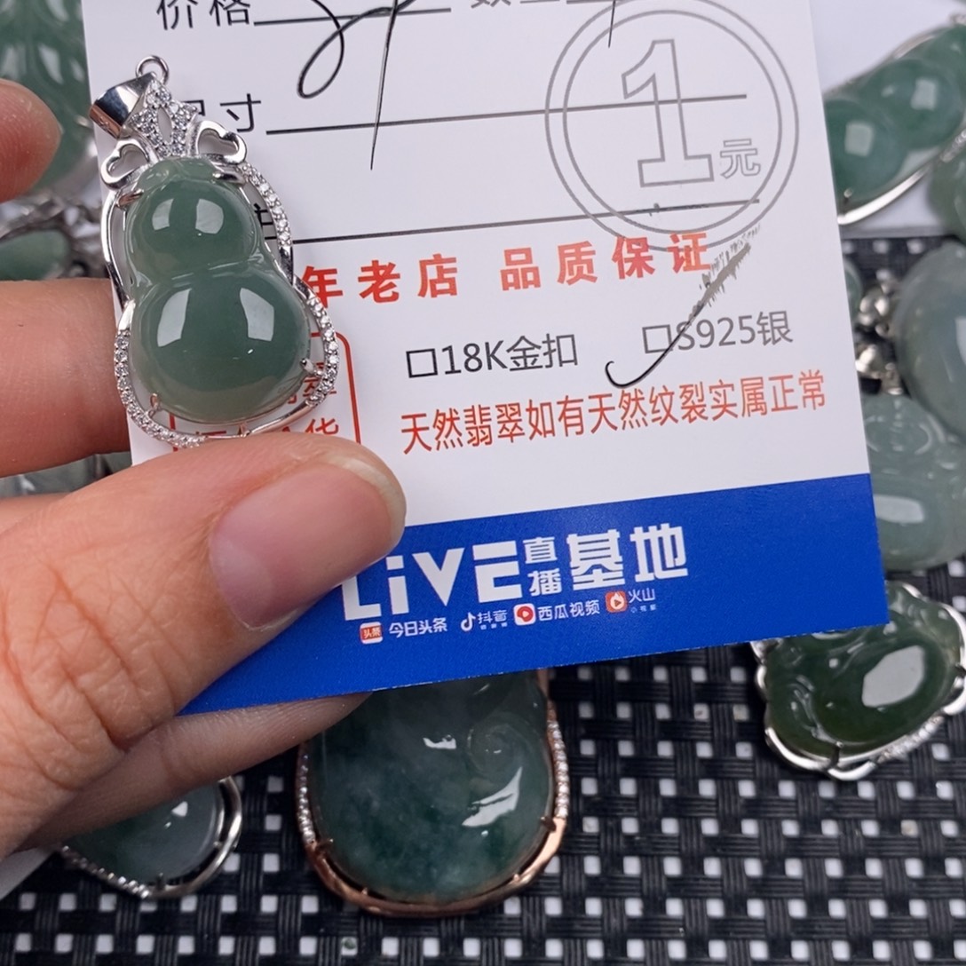 阿***琪翡翠银S925镶嵌颈饰