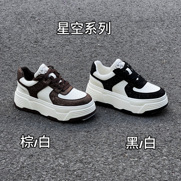 现【WENJI】25ss | 百搭增高5cm显腿长"轻奢风早秋厚底休闲鞋"0526