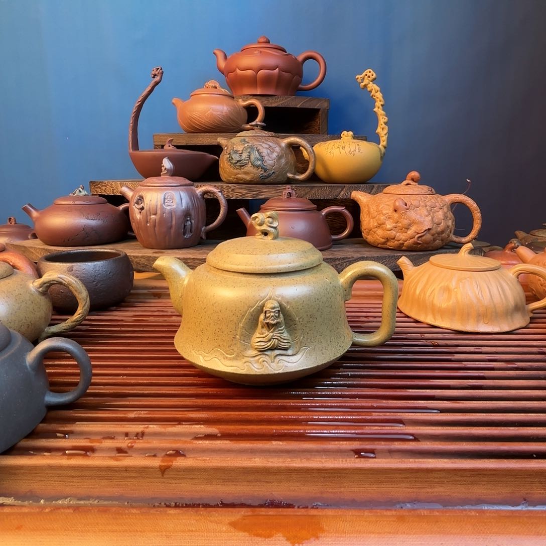 原矿黄金段还原烧280cc紫砂壶