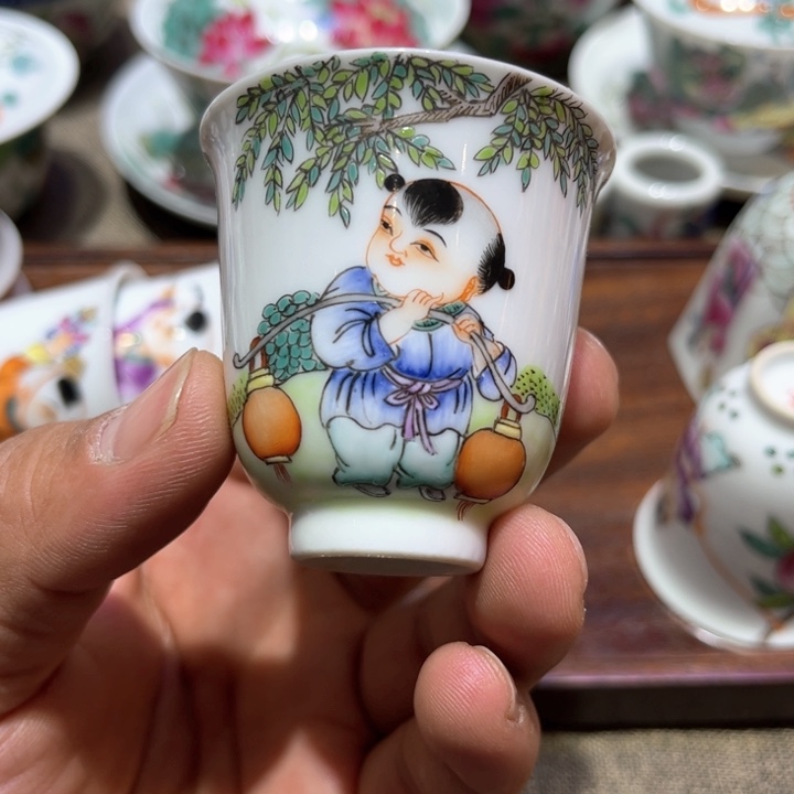 纯手绘精品盖碗杯