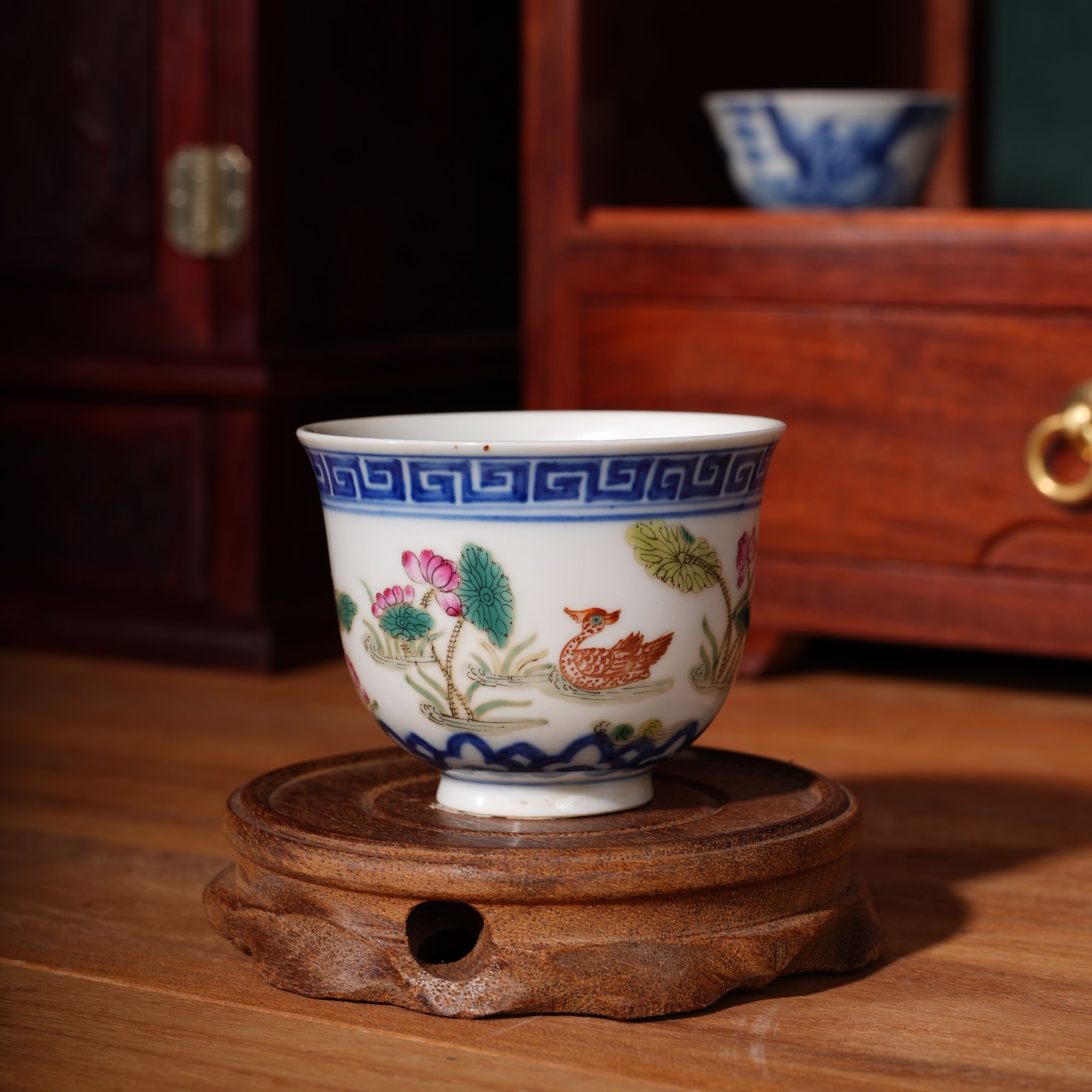 250 清同治粉彩搪杯 明清老货 收藏品 国营文物商店 古董直播