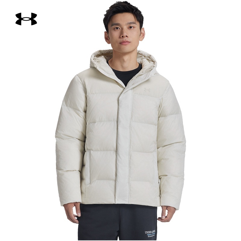 安德玛官方UA Select男女情侣连帽运动休闲短款鸭绒羽绒服6012832