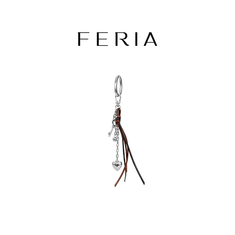 FERIA【心锁绳结挂饰】[新品]FE507P111韩国小众品牌包包挂件LL