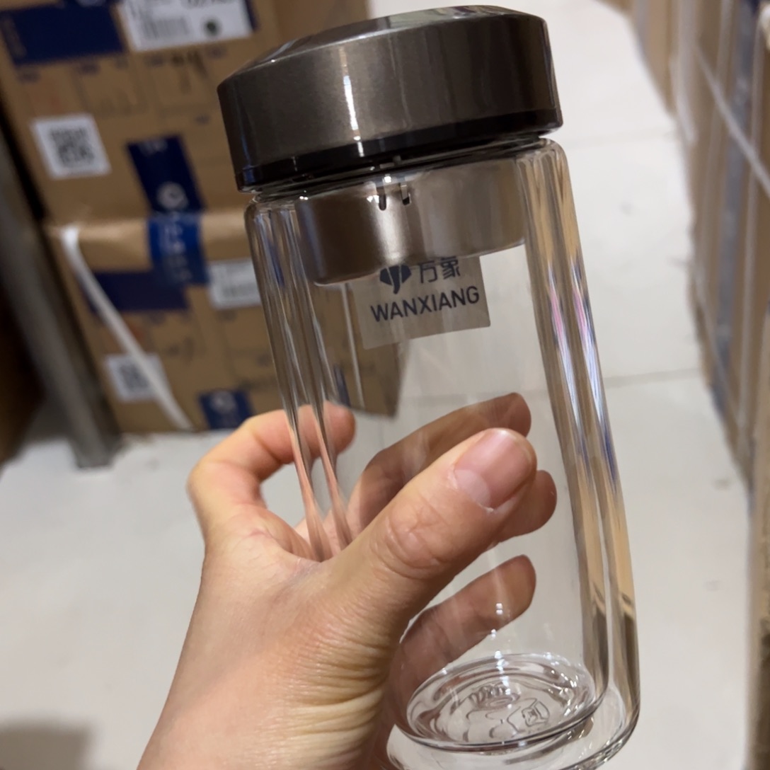 万象V406双层玻璃杯360安排好乐家R1红色