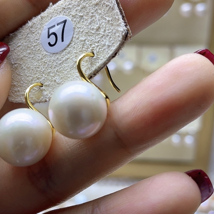 淡水珍珠耳饰银S925镶嵌