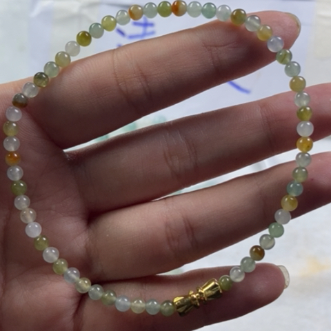定制翡翠未镶嵌【贵坤珠宝】缅甸天然翡翠A货冰种小米珠3.6mm