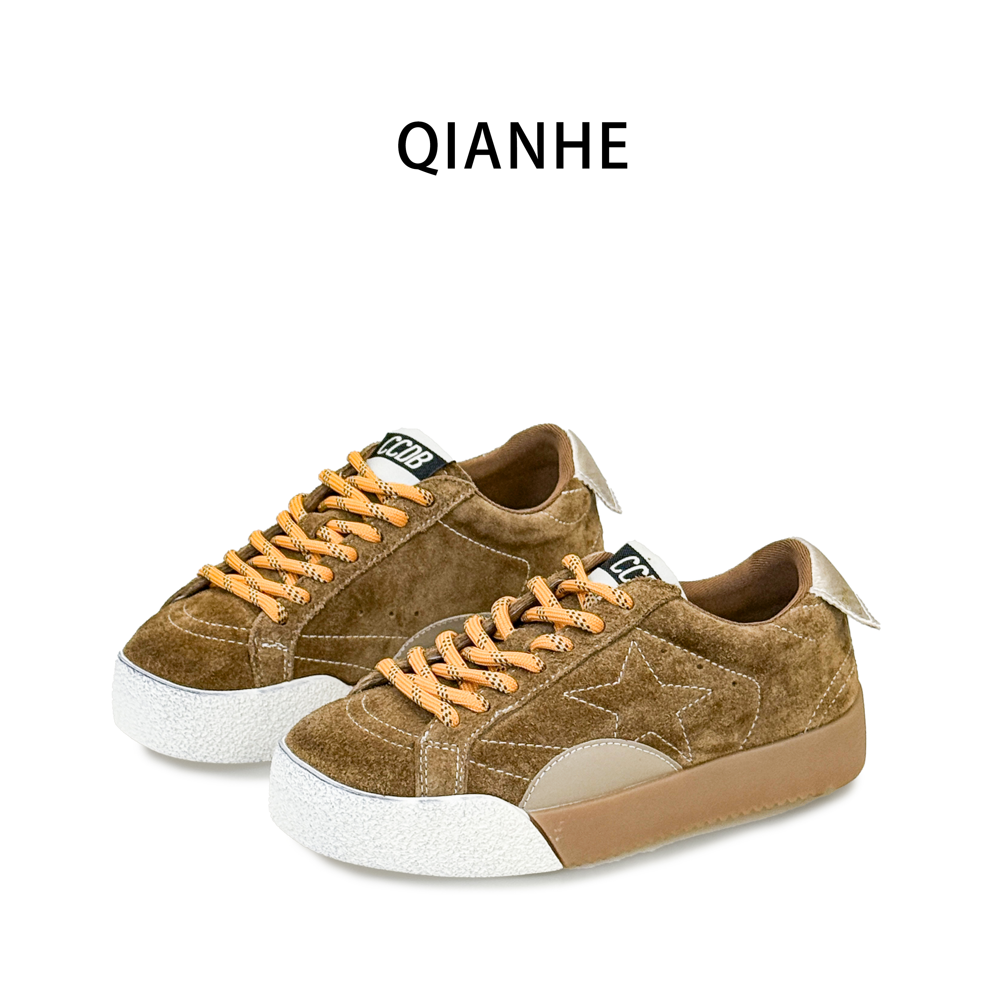 「Qan'h千合女鞋」•琥珀 朱砂 高品质牛皮休闲板鞋（MM5）