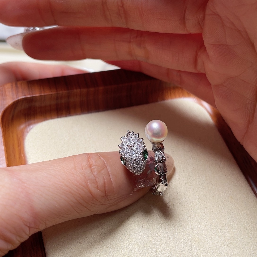 海水珍珠戒指银S925镶嵌