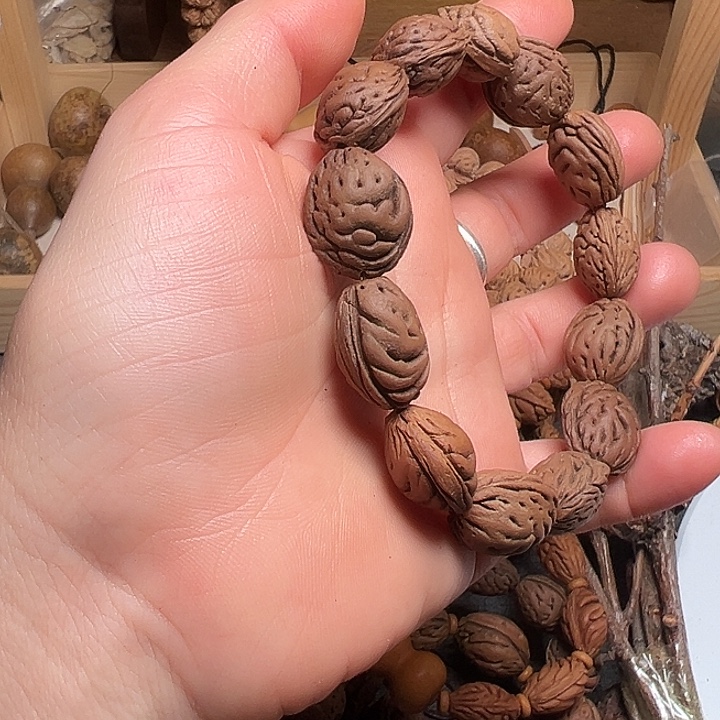 狼***牙吊坠桃核正宗桃枭手串