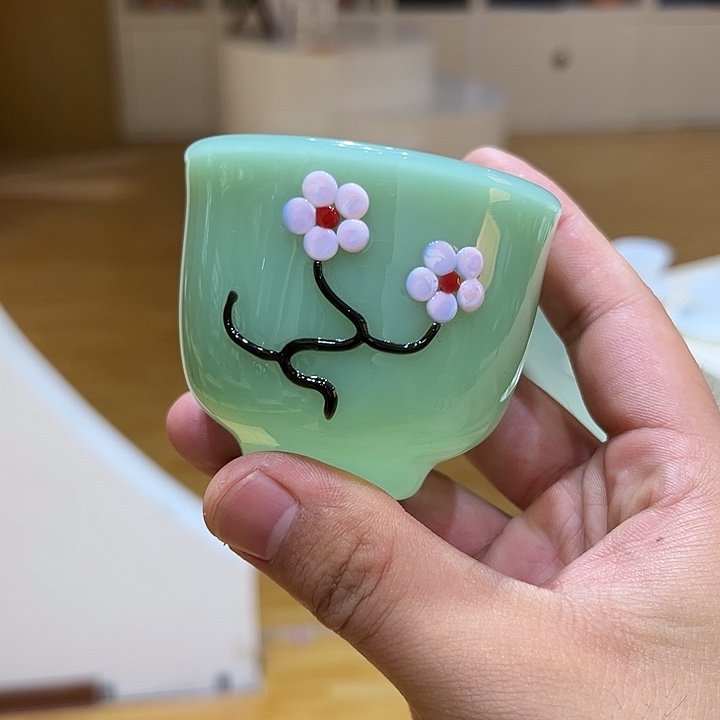 玉见 主人杯梅花青绿