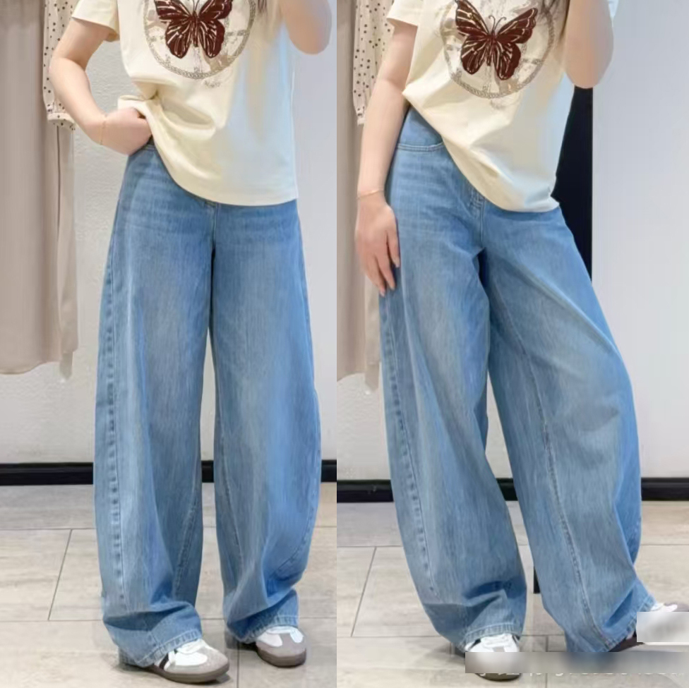 【商场同款】2026春季新款高腰显瘦复古弯刀裤宽松牛仔裤女510084