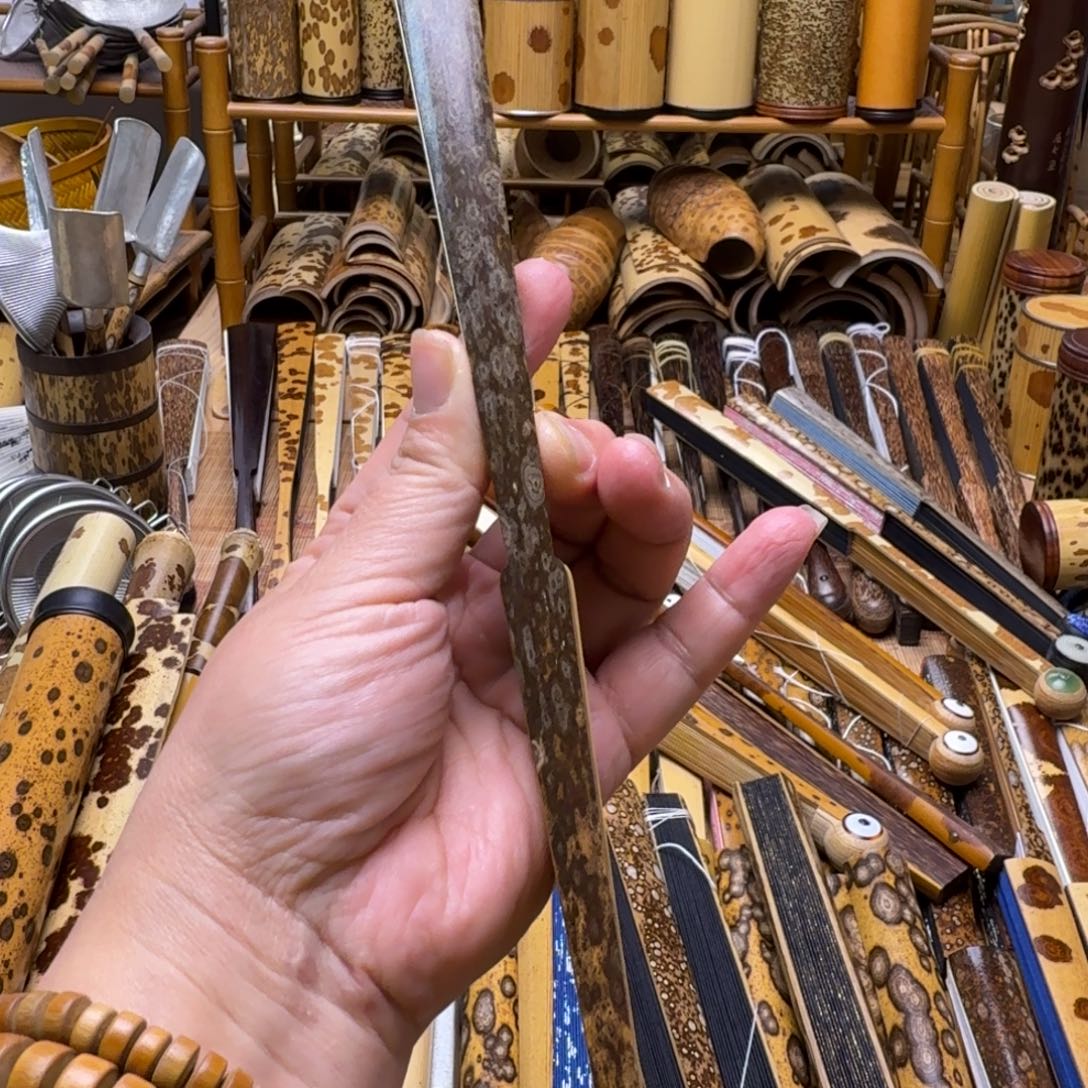 贝***勒老梅鹿竹折扇大哥拍