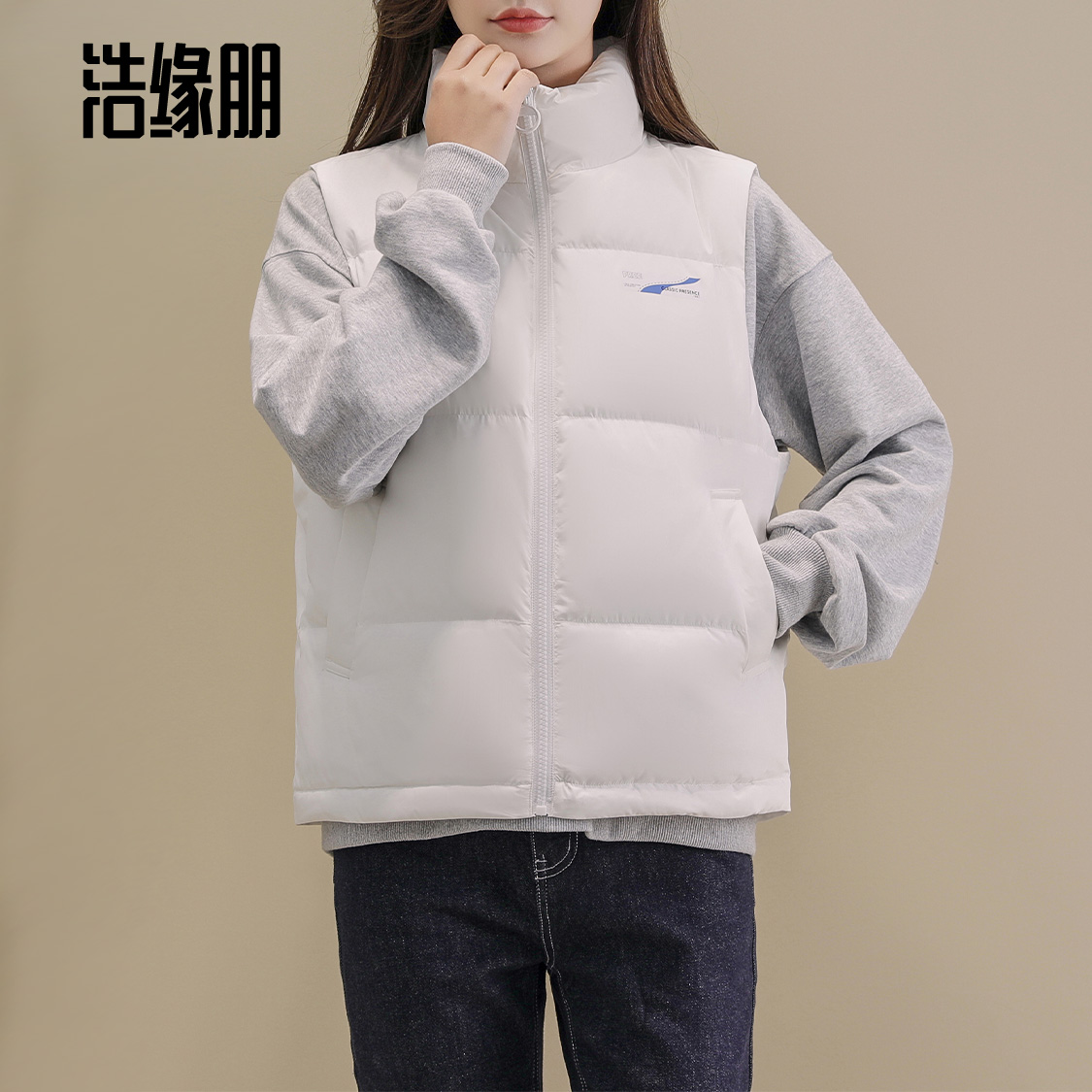 春秋季女士羽绒马甲休闲户外短款外套浩缘朋工厂直销ZM22WD001