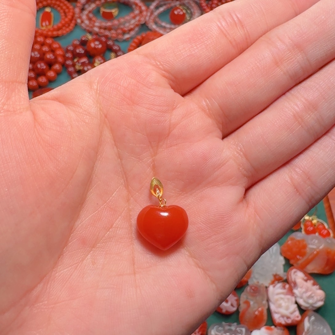 南红玛瑙南红18K金镶嵌