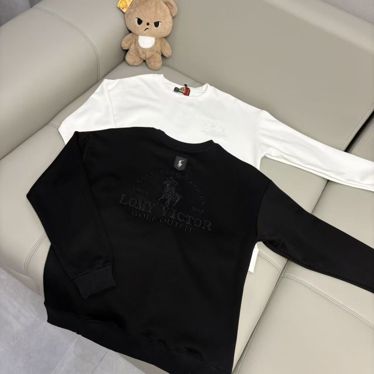 LXF 圆领套头秋冬落肩袖水长袖卫衣黑色秋款韩版春款 x7758