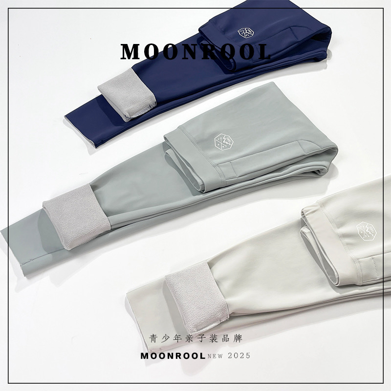 男大童冬季加绒鲨鱼裤青少年保暖打底裤2025年学生内穿加厚裤子