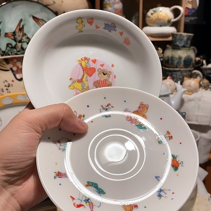 搪瓷蛋糕盘小碗二个一起