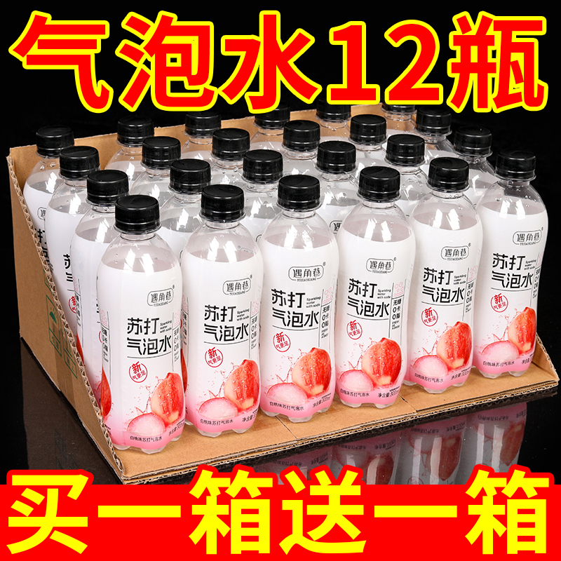 【买一送一】苏打气泡水青柠蜜桃橘子味汽水碳酸饮料300ML清爽解腻
