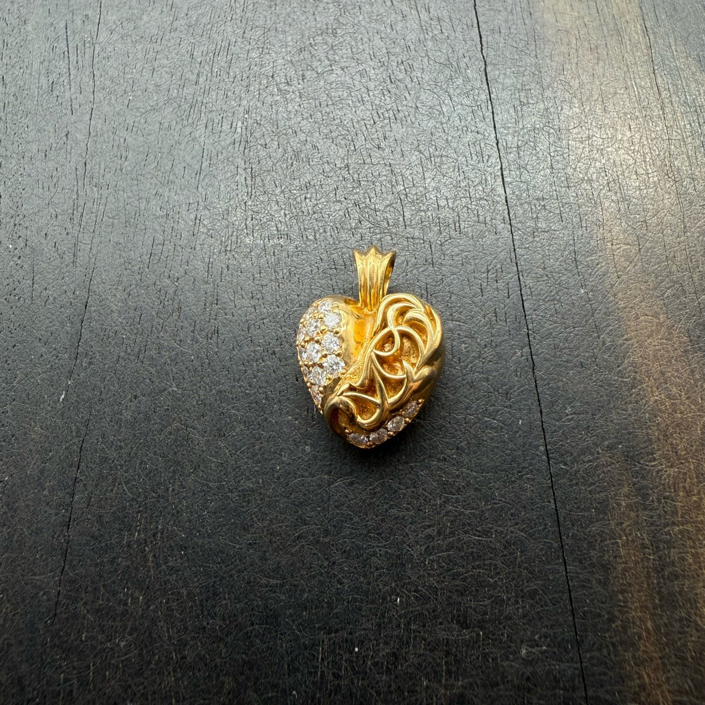 Chrome Hearts 克罗心 LAS VEGAS限定 白钻藤蔓爱心吊坠