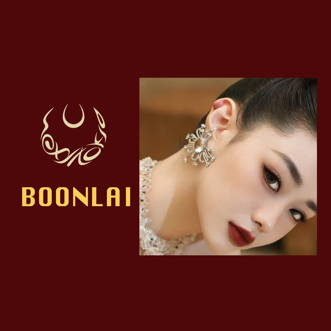 铜合金莫桑石耳饰 Boonlai  夸张烟花耳环119