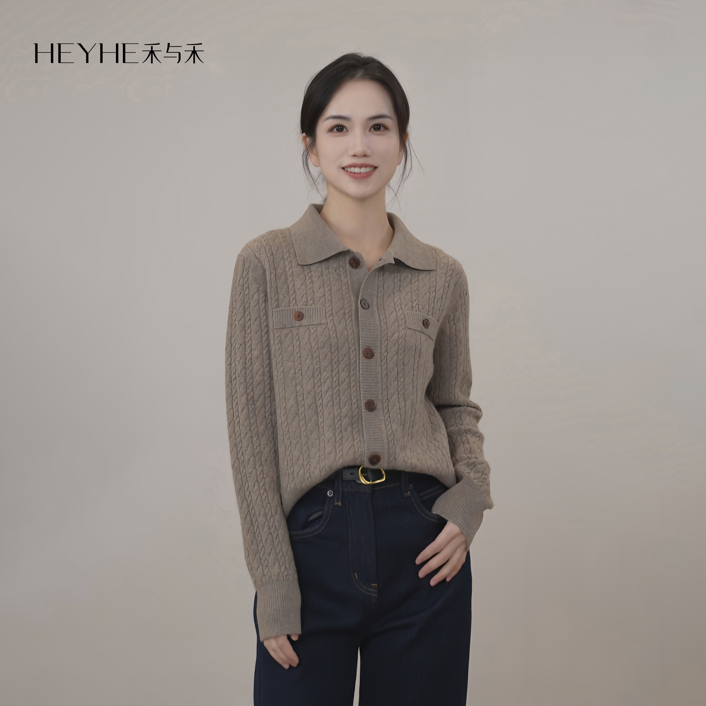 小禾【绯闻女孩】100山羊绒MORO高奢luna无染翻领针织内搭打底衫