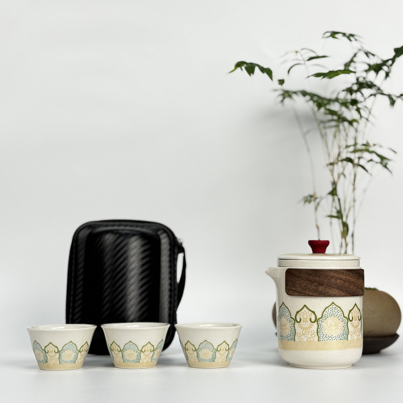 古韵【白】一壶三杯 陶瓷 旅行茶具