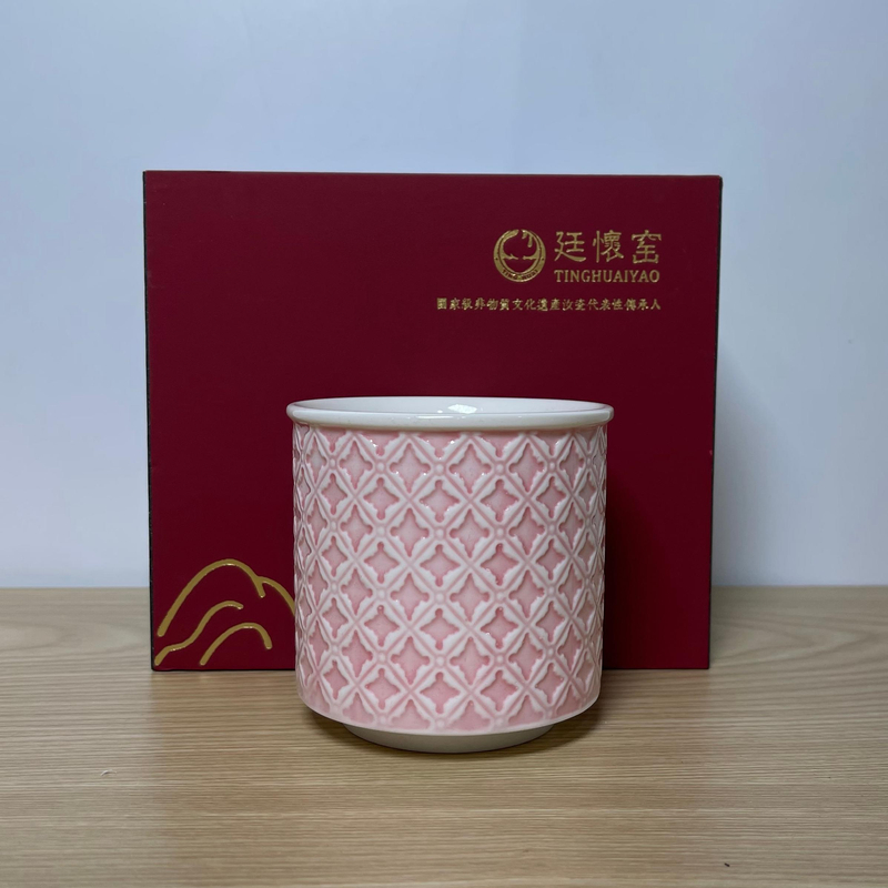 吾游茶器廷怀窑宝象红直身杯高档家用陶瓷茶杯主人杯