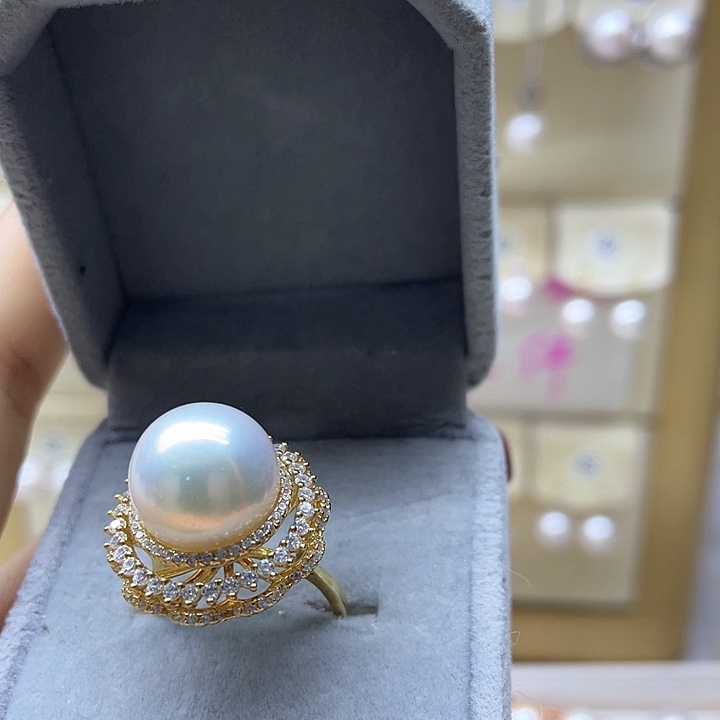 淡水珍珠戒指银S925镶嵌