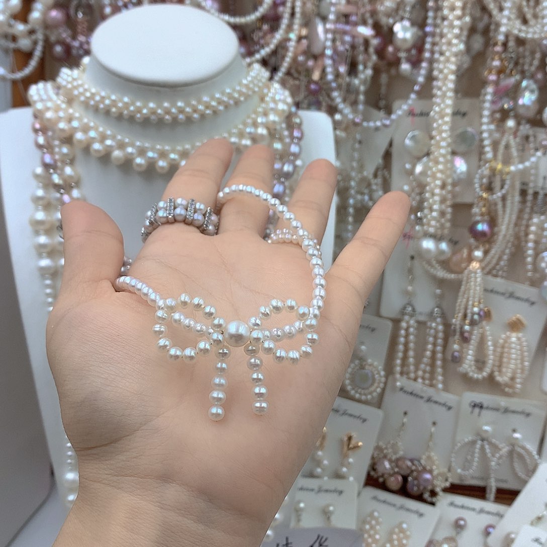 银S925镶嵌淡水珍珠耳饰