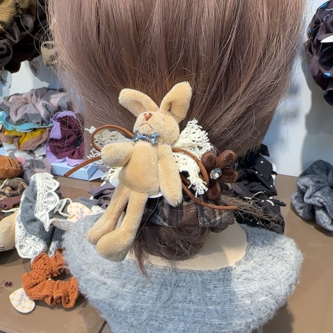 布艺铁合金兔子发圈