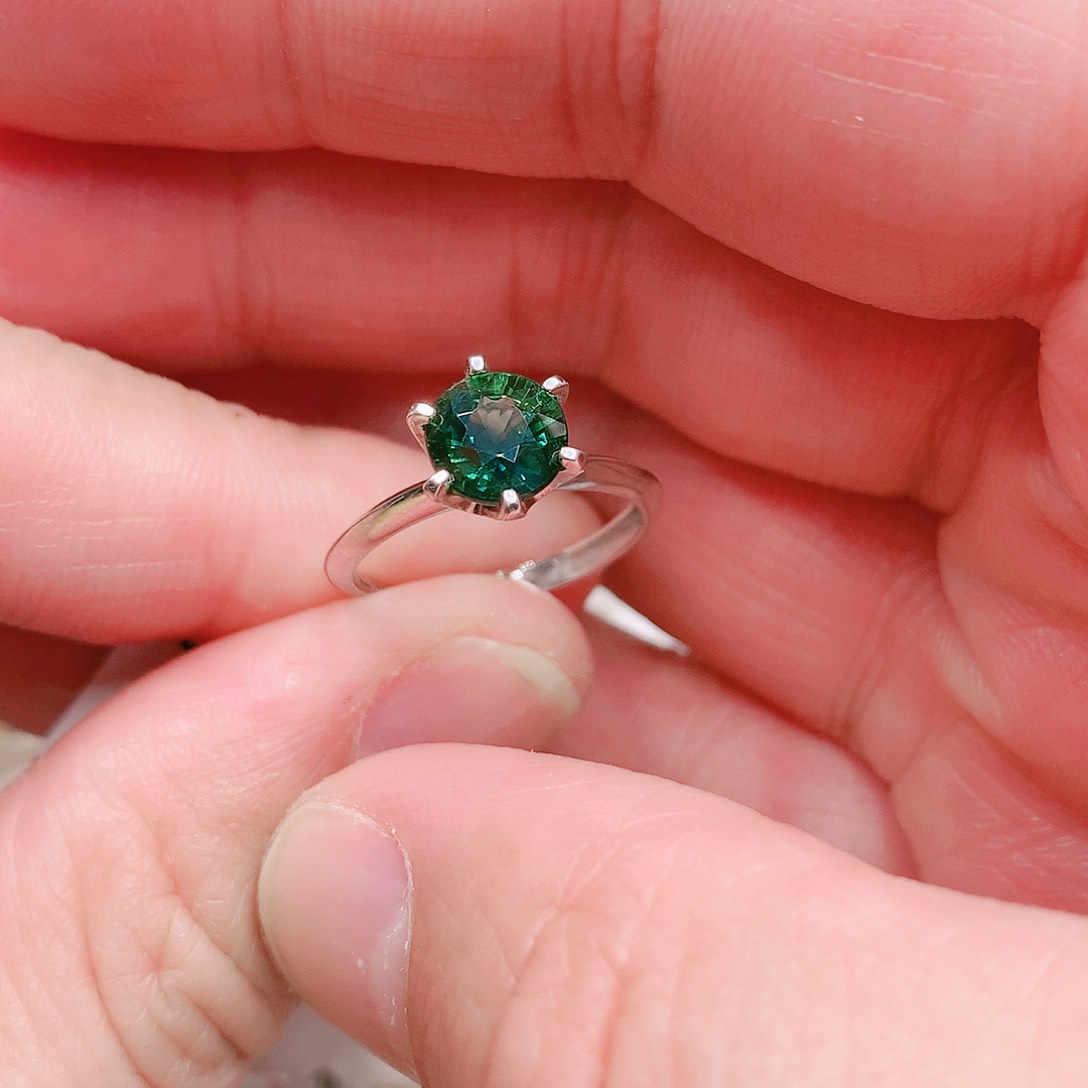 蓝宝石戒指银S925镶嵌