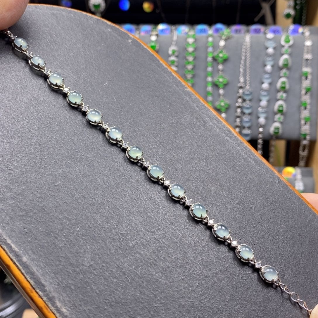 翡翠银S925镶嵌颈饰13号