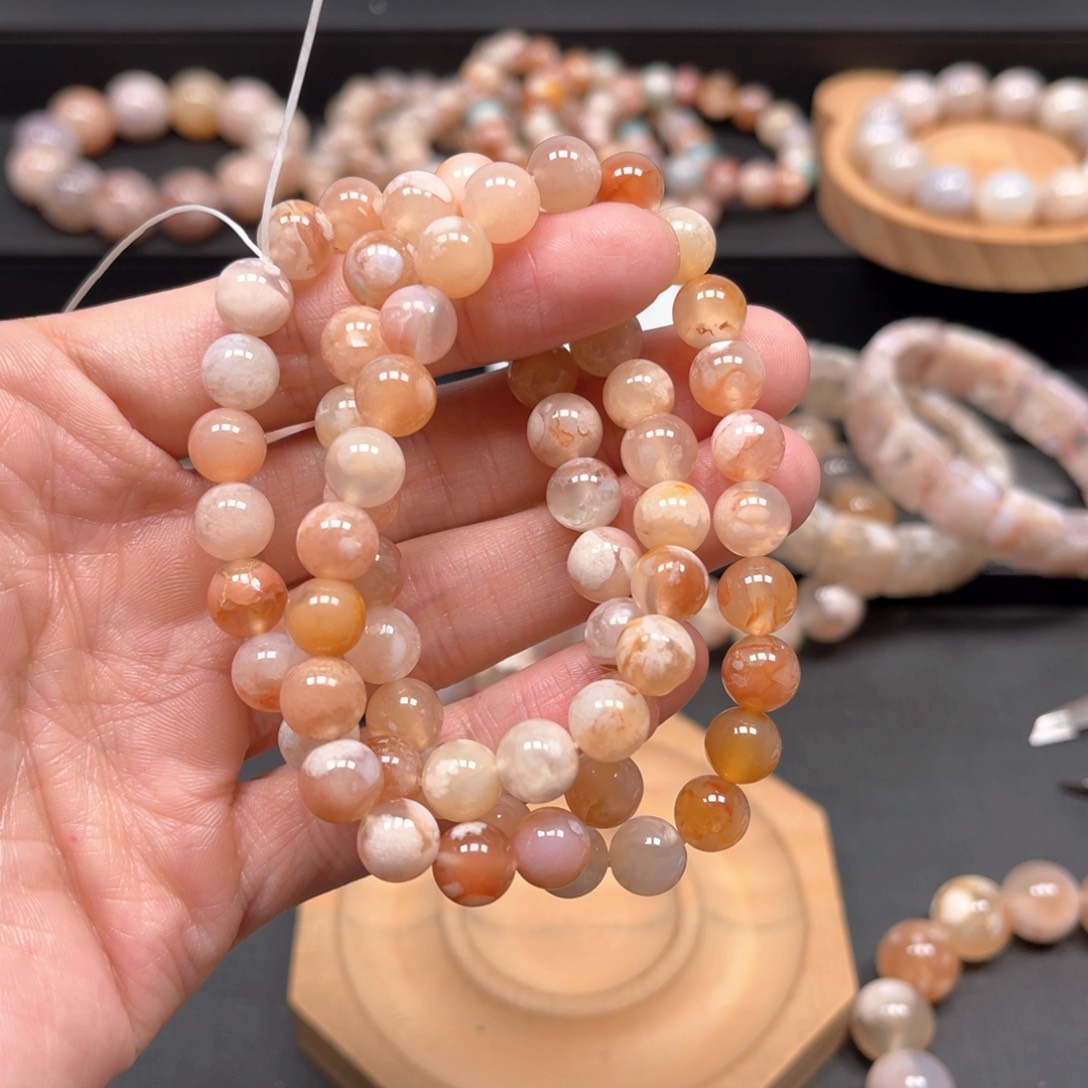 玛瑙/玉髓手链未镶嵌心**゜