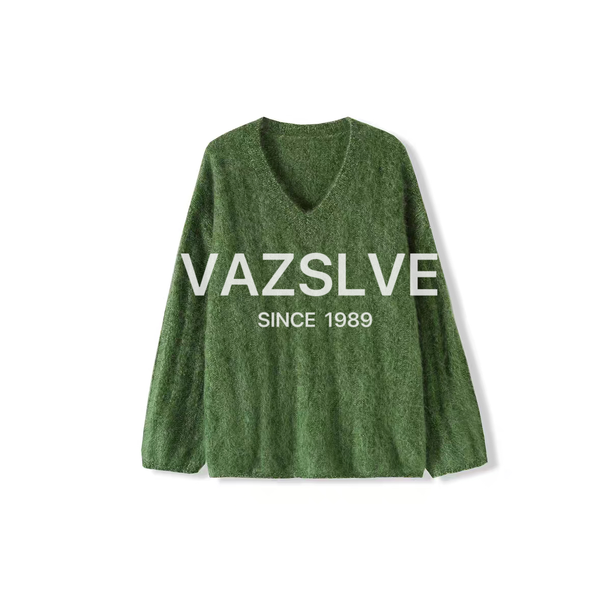 【VAZSLVE/全新奢品】捡漏V领纯色拉毛衫女针织加厚宽松-283
