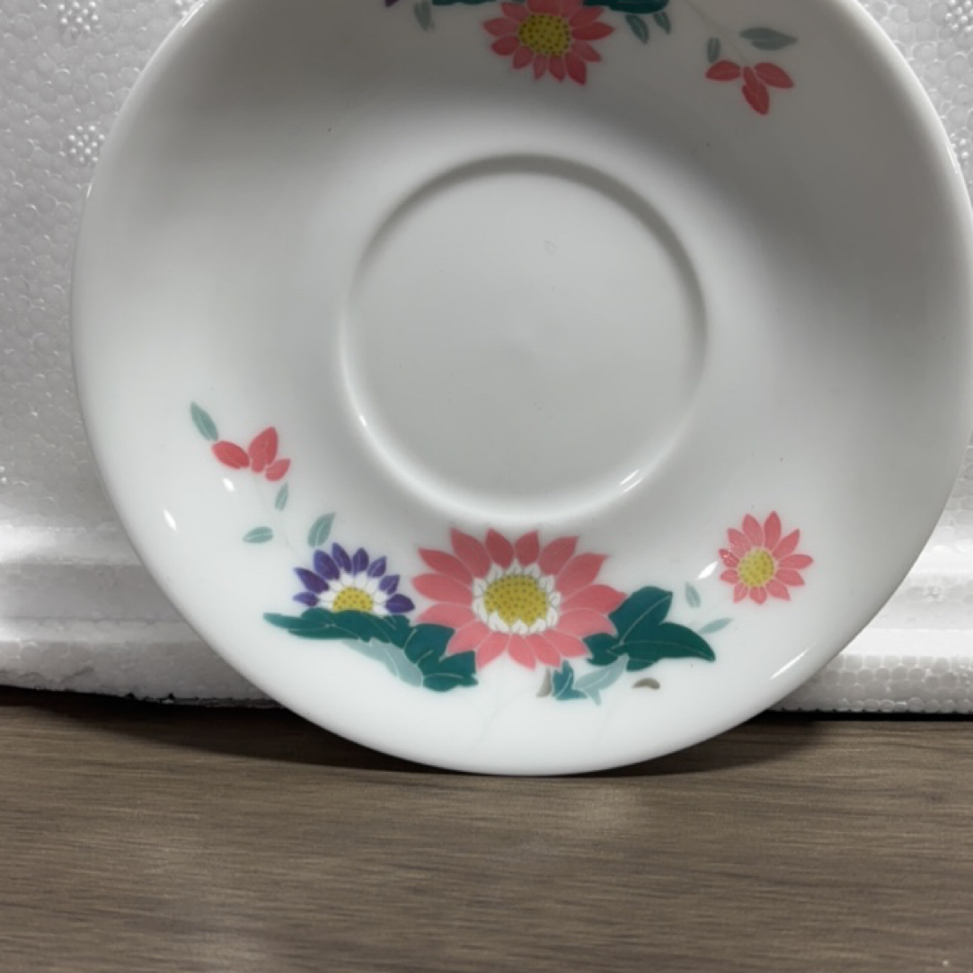 釉下五彩菊花手绘盘子15.5cm微瑕