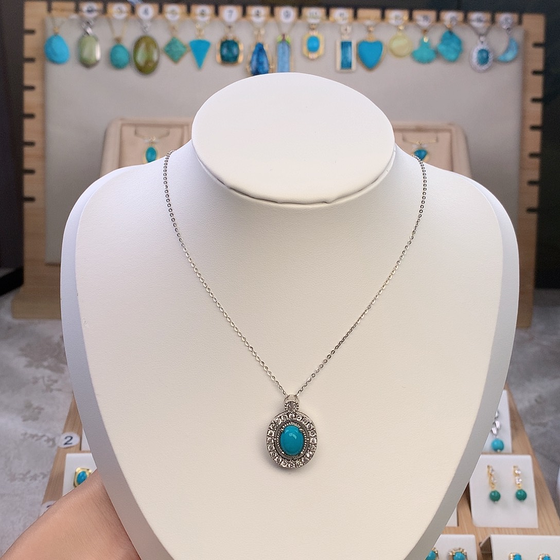 钛钢绿松石颈饰绿松石合金