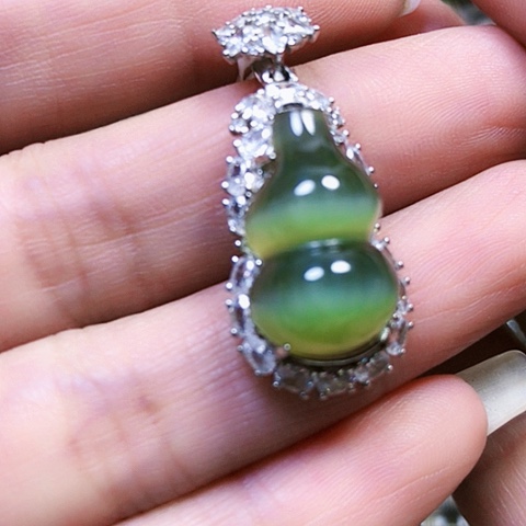 猪***力和田玉银S925镶嵌挂件