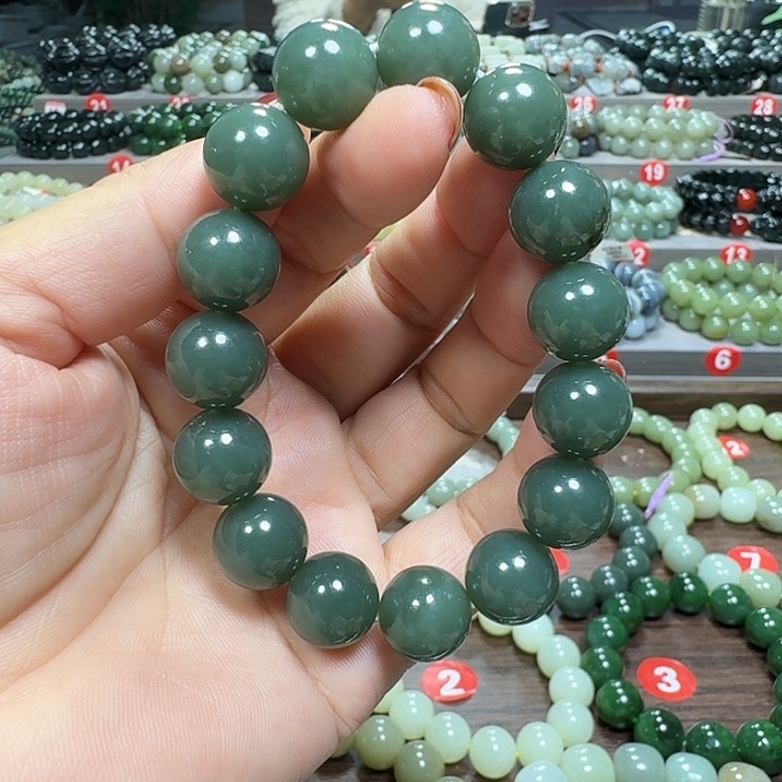 未镶嵌手链和田玉新疆且末蓝卡12