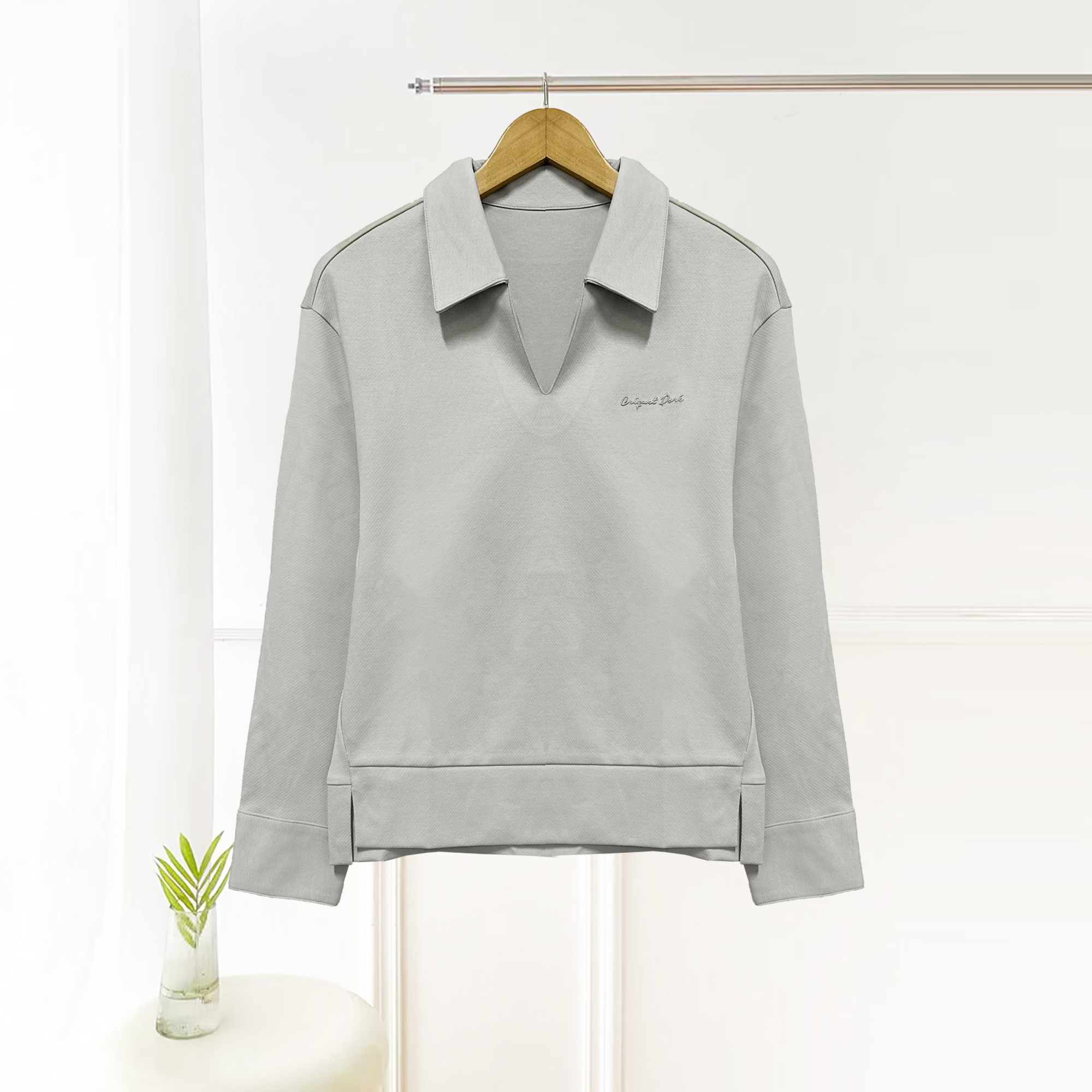 新品上新！女士翻驳领套头休闲卫衣H295